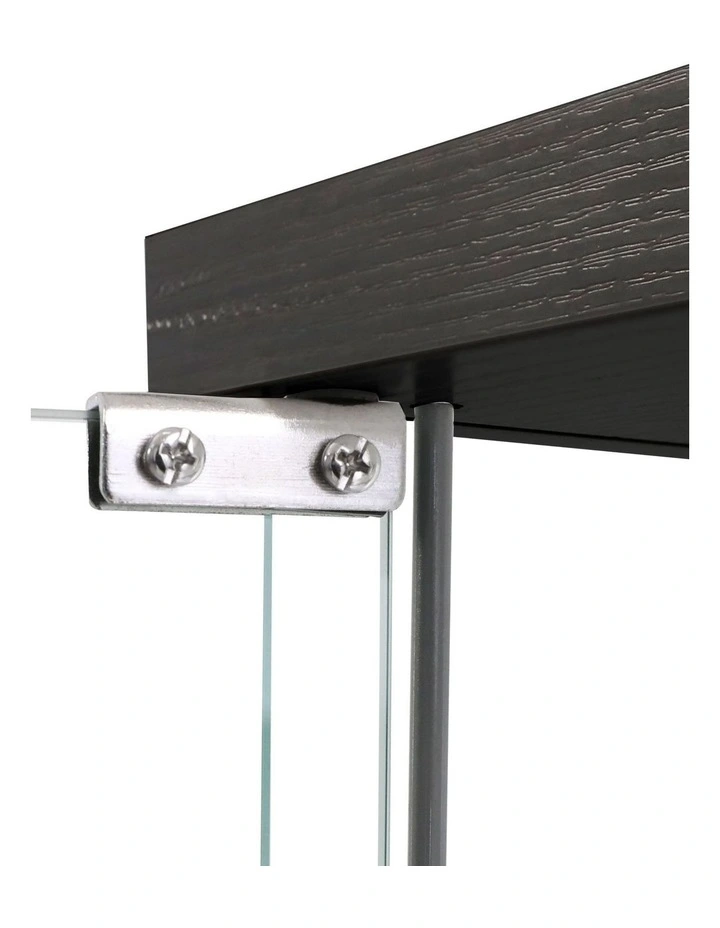 4 Tier Shelves Glass Display Cabinet 164cm in Black image 5