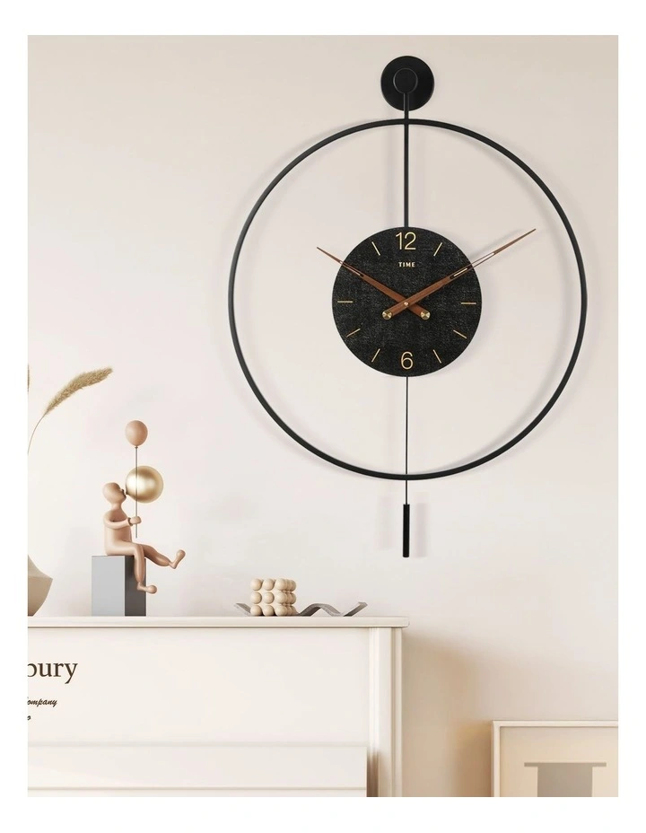 Large Wall Clock 50cm in Black image 2