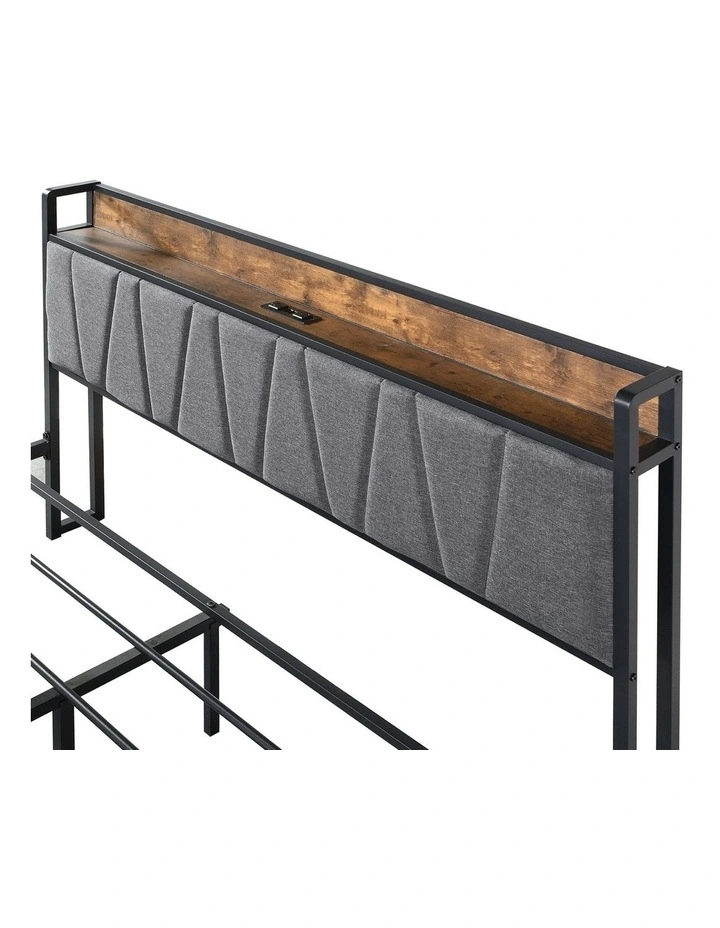 Queen Bed Frame With Drawers in Brown image 6