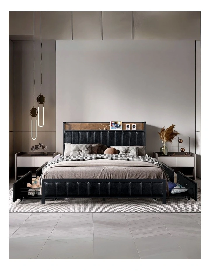 Queen Bed Frame in Brown image 1