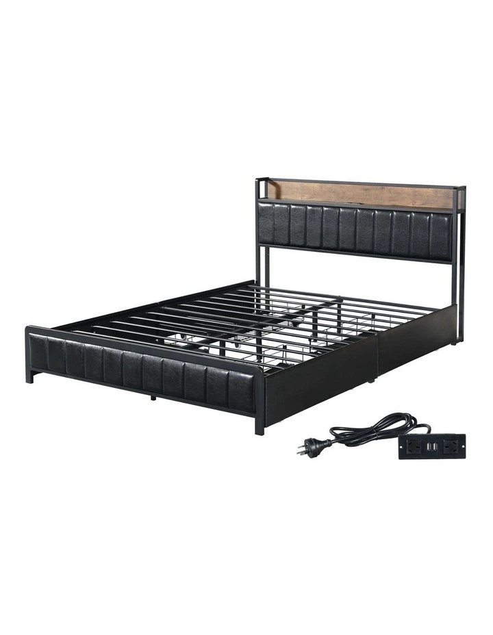 Queen Bed Frame in Brown image 2