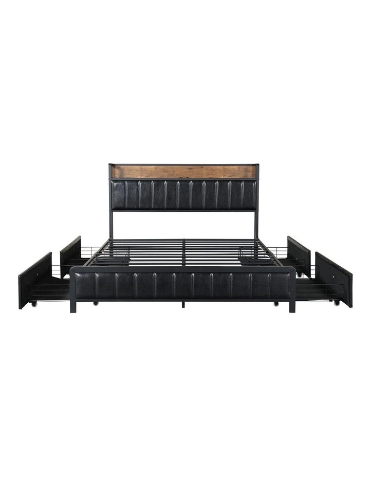Queen Bed Frame in Brown image 5