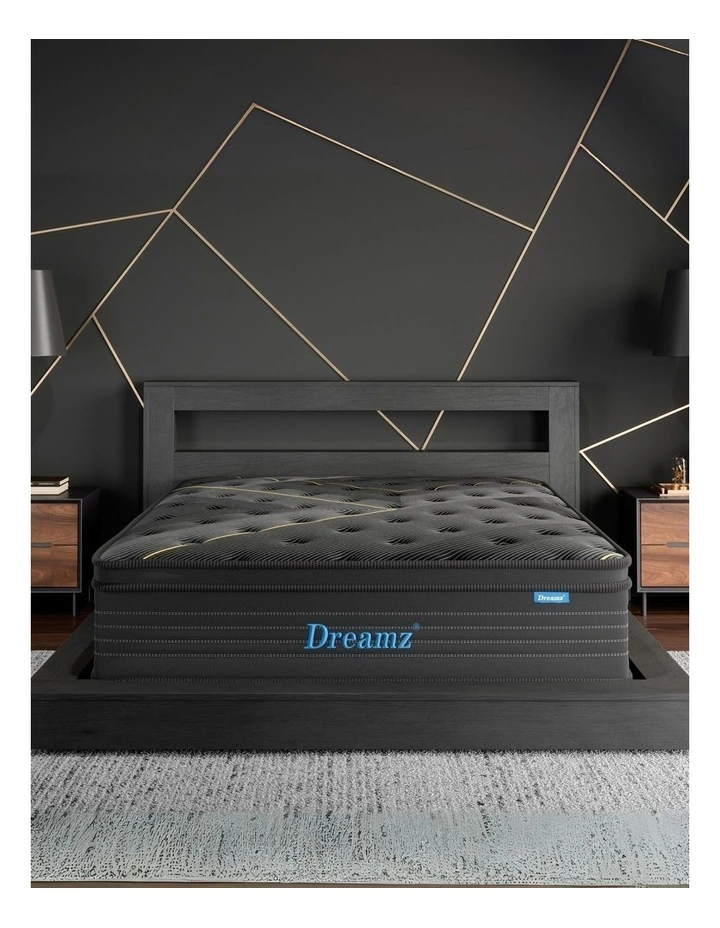 Bamboo Euro Top Bed Spring Mattress 35cm in Black image 1