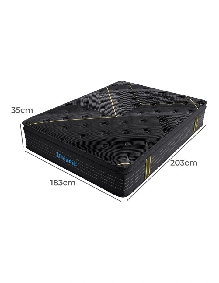 Bamboo Euro Top Bed Spring Mattress 35cm in Black image 3