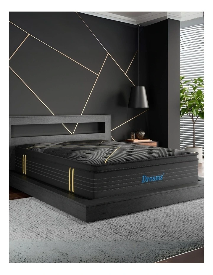 Bamboo Euro Top Bed Spring Mattress 35cm in Black image 7