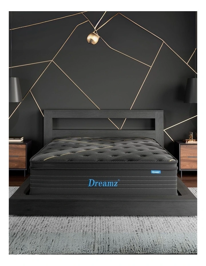 Bamboo Euro Top Bed Spring Mattress 35cm in Black image 1