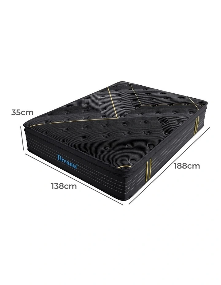 Bamboo Euro Top Bed Spring Mattress 35cm in Black image 3