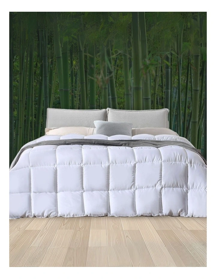 All Season Bamboo Winter Summer Quilt Cover in White image 7
