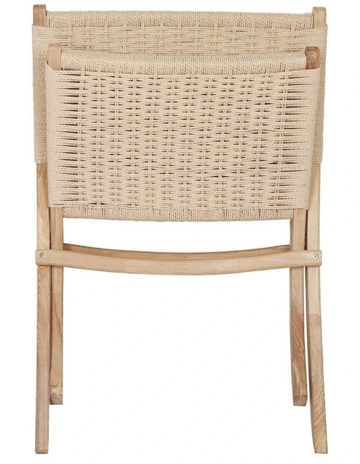 Wooden Rattan Accent Chair in Beige image 4