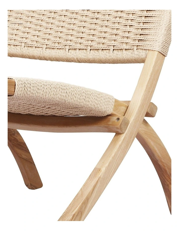 Wooden Rattan Accent Chair in Beige image 5