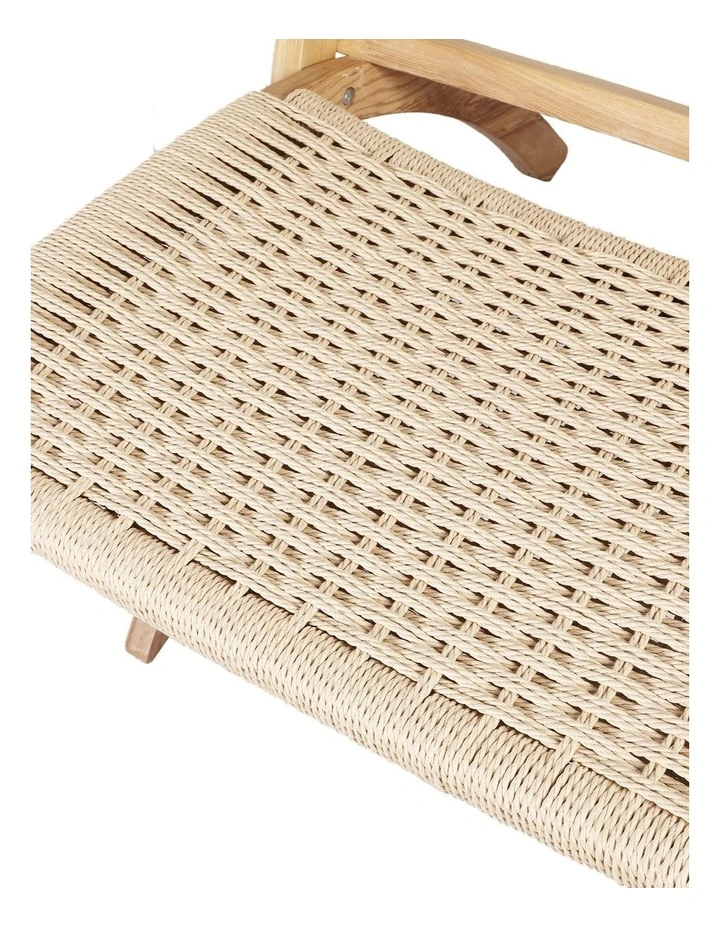 Wooden Rattan Accent Chair in Beige image 6