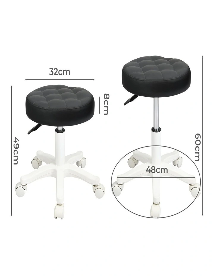 Rolling Bar Stools Chairs in Black image 3