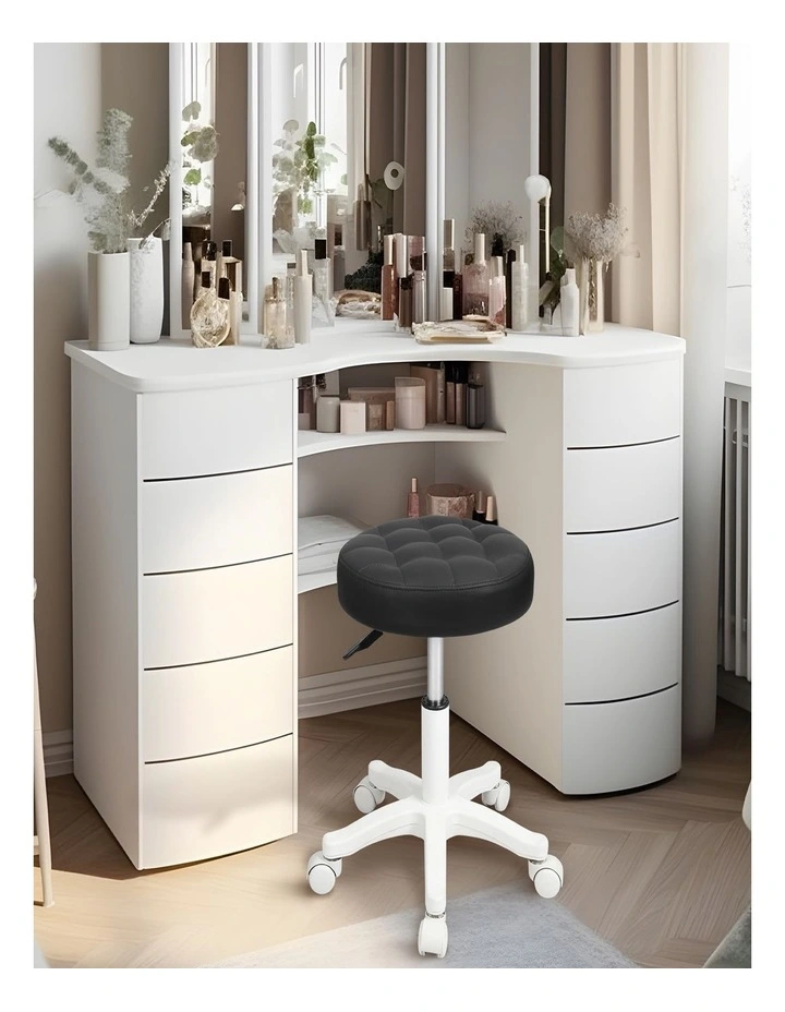 Rolling Bar Stools Chairs in Black image 7