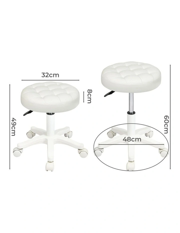 Rolling Bar Stools Chairs in Beige image 3