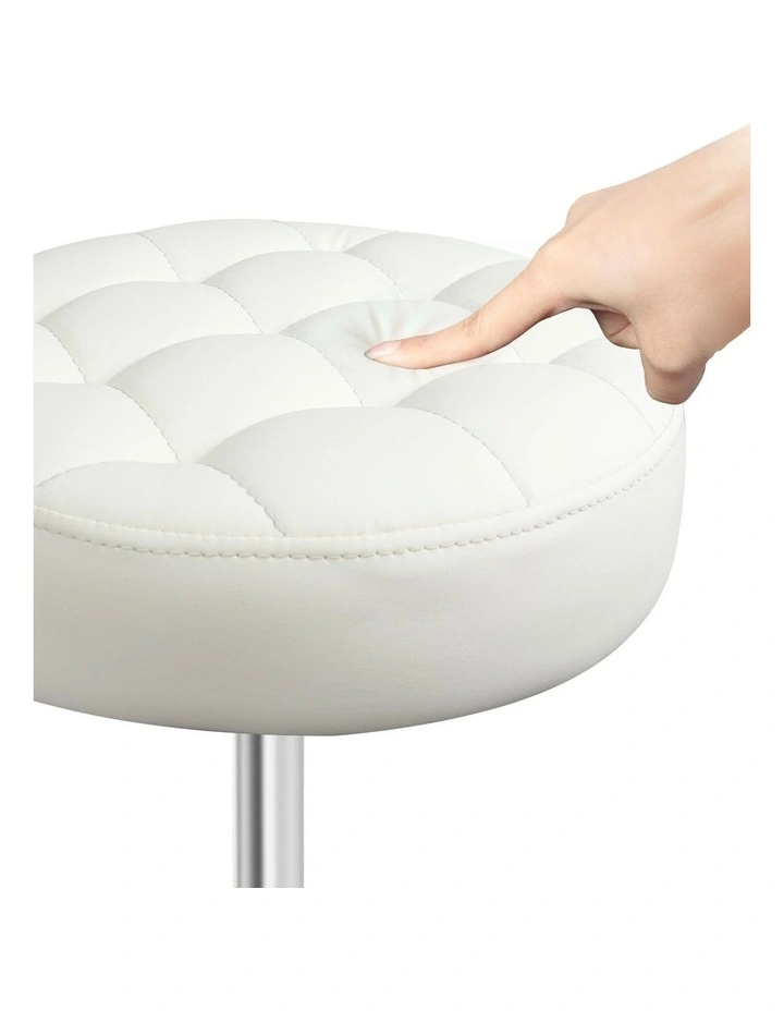 Rolling Bar Stools Chairs in Beige image 5