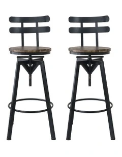 Wood Industrial Bar Stool in Brown