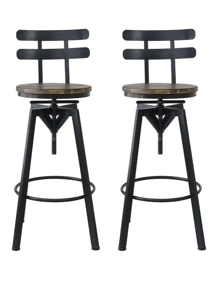 Wood Industrial Bar Stool in Brown image 1