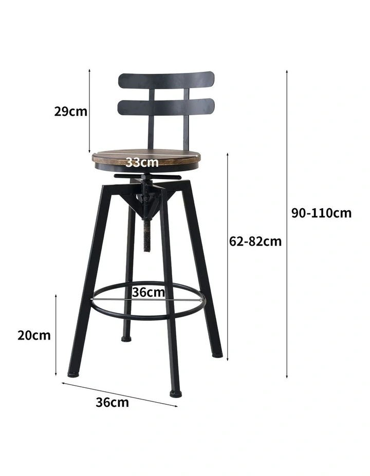 Wood Industrial Bar Stool in Brown image 3
