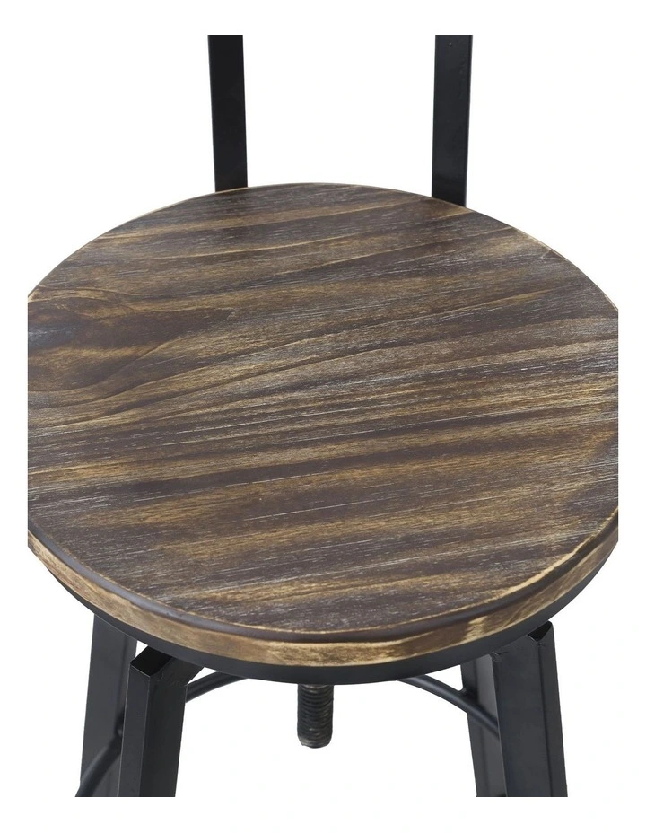 Wood Industrial Bar Stool in Brown image 4