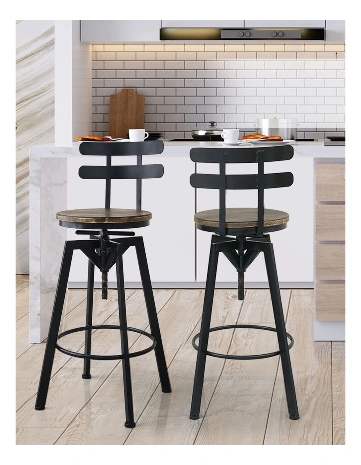 Wood Industrial Bar Stool in Brown image 7
