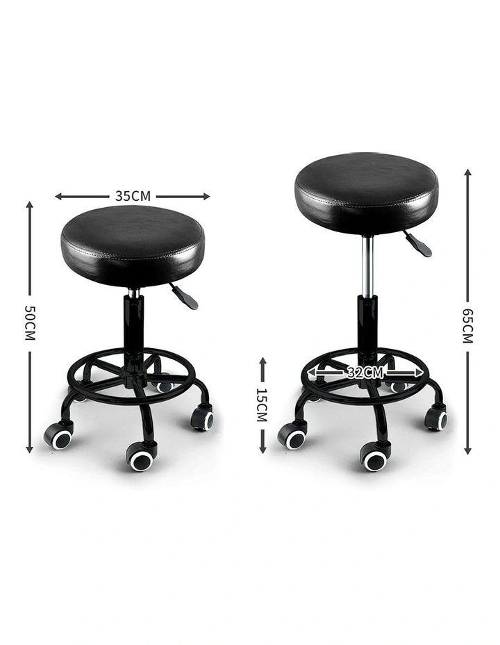 Salon Swivel Bar Stools Chair in Black image 3