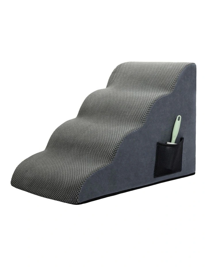 4 Steps Ramp Pet Stairs in Grey image 1