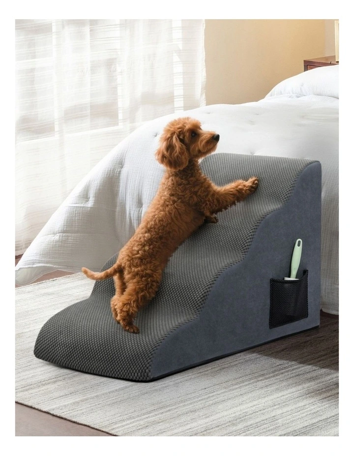 4 Steps Ramp Pet Stairs in Grey image 7