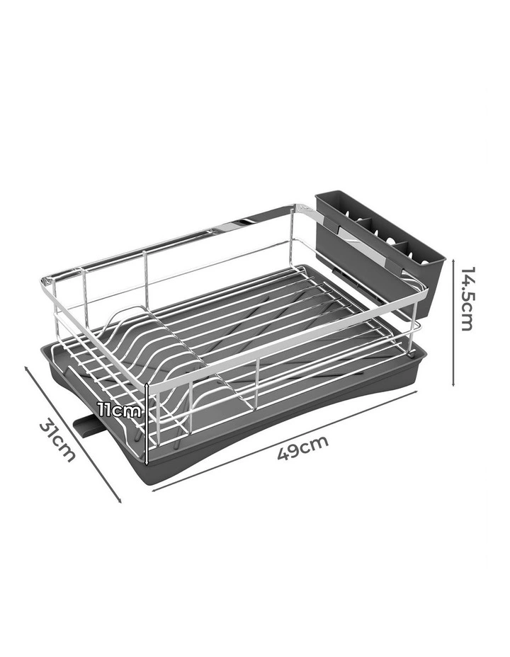 Kitchen Organizer Dish Drying Rack in Silver image 2