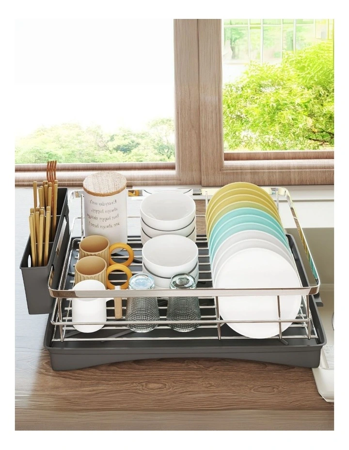 Kitchen Organizer Dish Drying Rack in Silver image 7