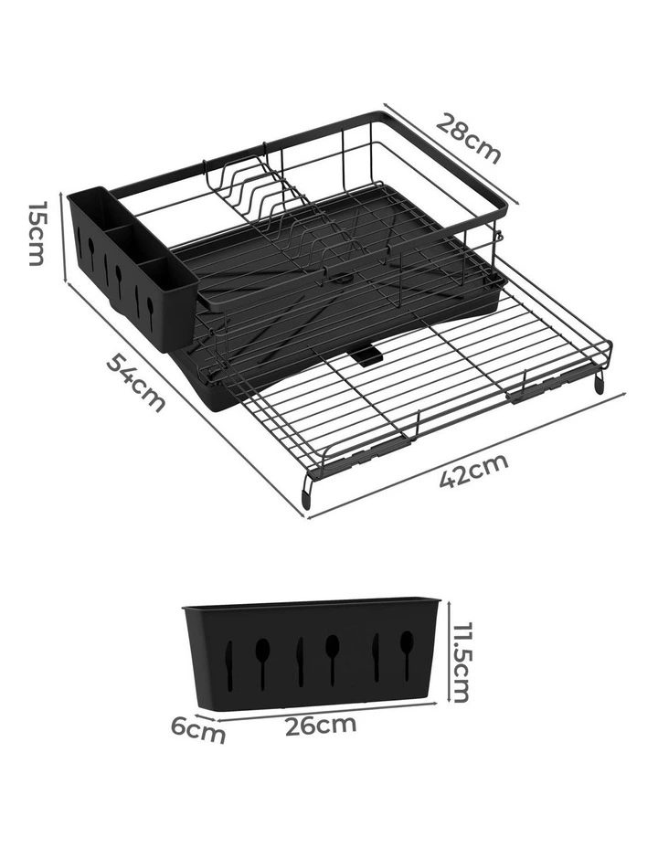 Expandable Dish Drying Rack in Black image 2