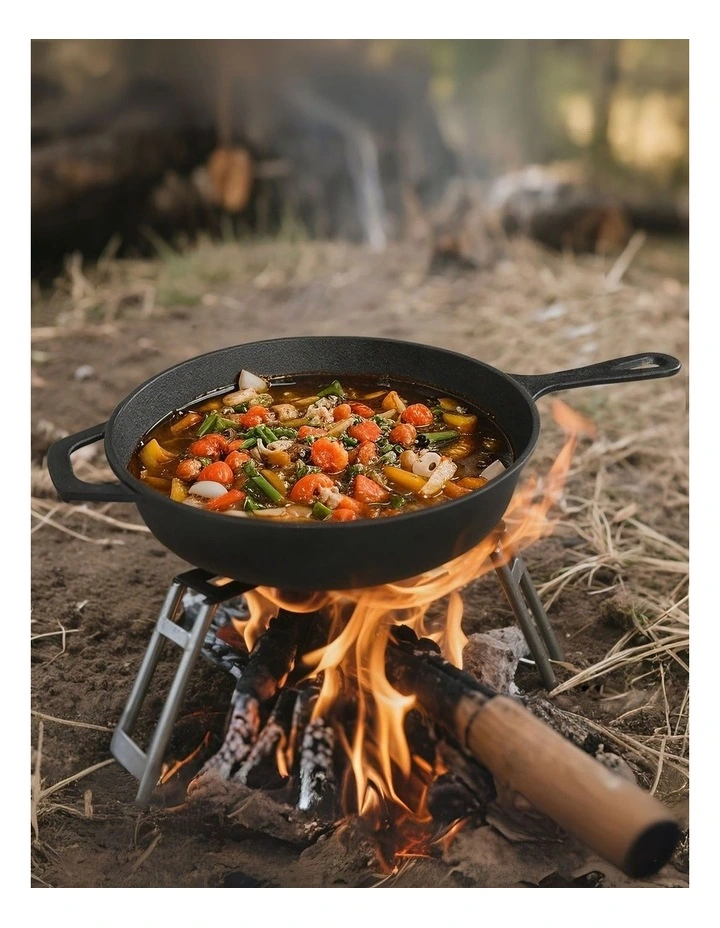 Cast Iron Frying Pan Set in Black image 7