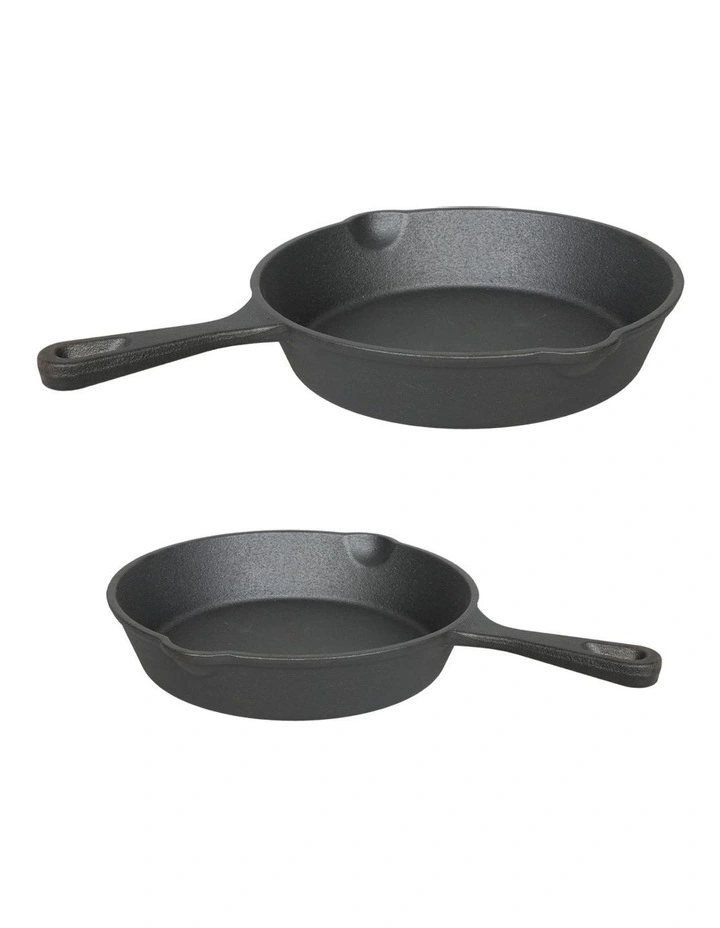 Cast Iron Frying Pan Set in Black image 1