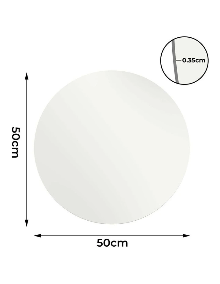 Round Frameless Wall Mirror 50cm in Clear image 3