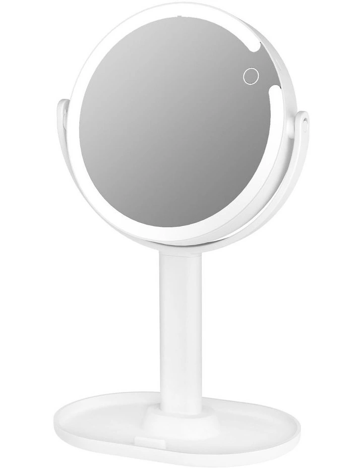 Round Magnifying Makeup Mirror in White image 1