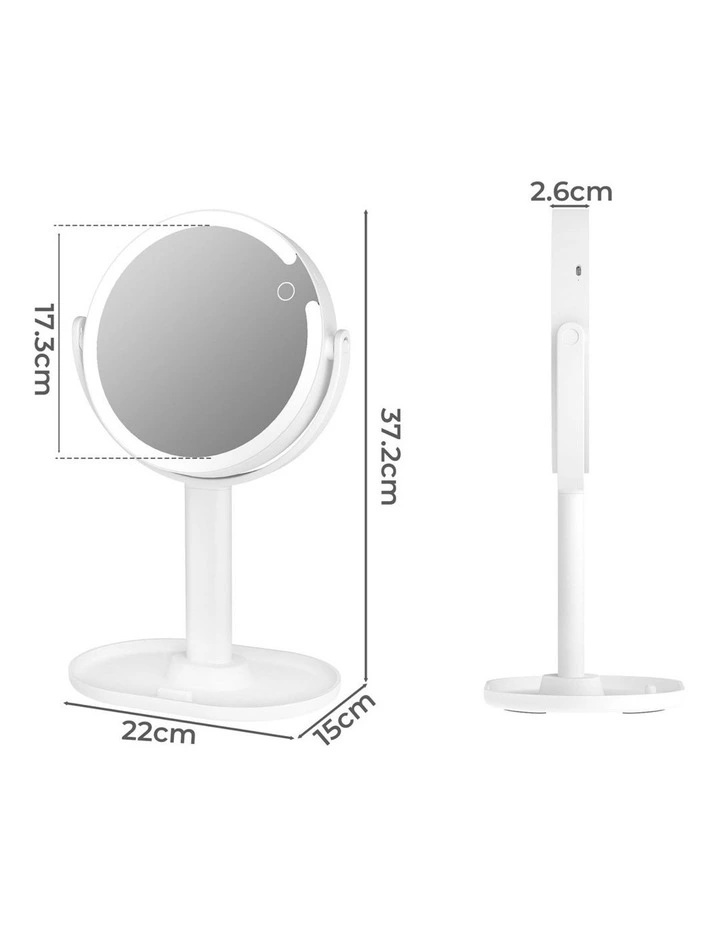 Round Magnifying Makeup Mirror in White image 3