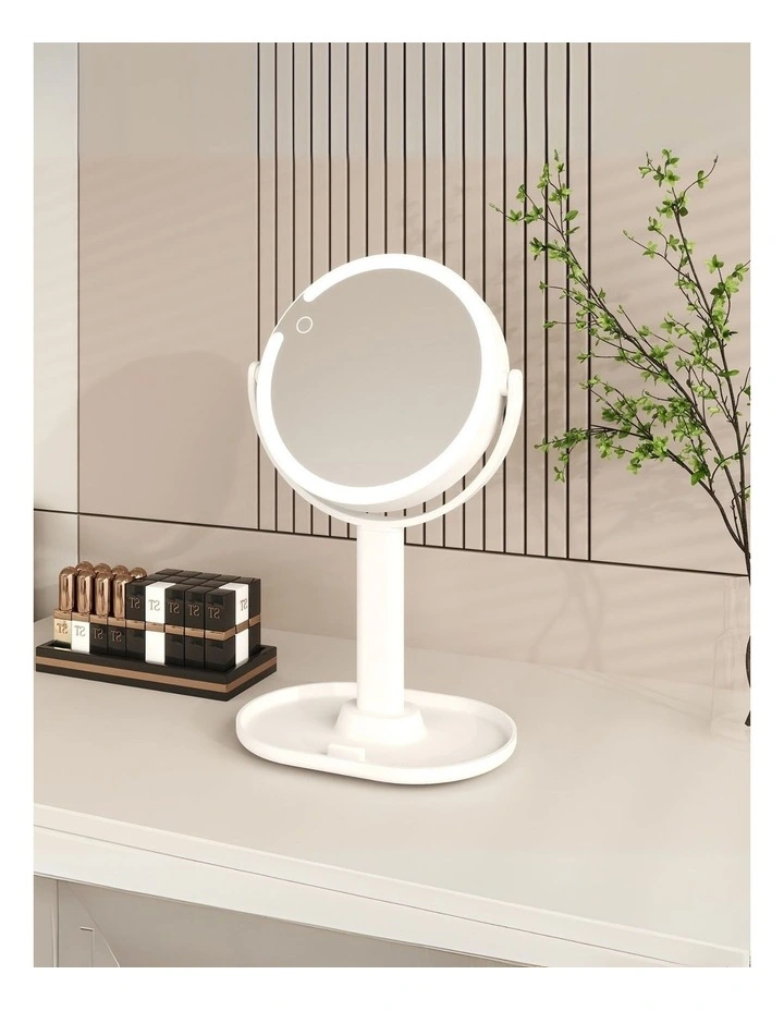 Round Magnifying Makeup Mirror in White image 7