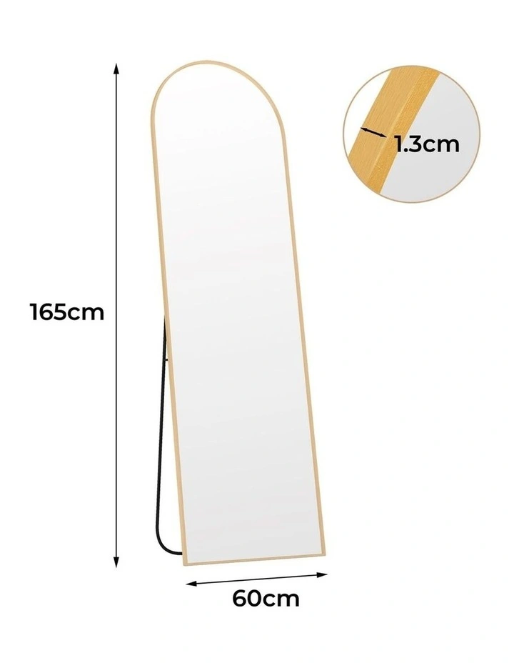 Full Length Free Standing Floor Mirror 165cm in Gold image 3