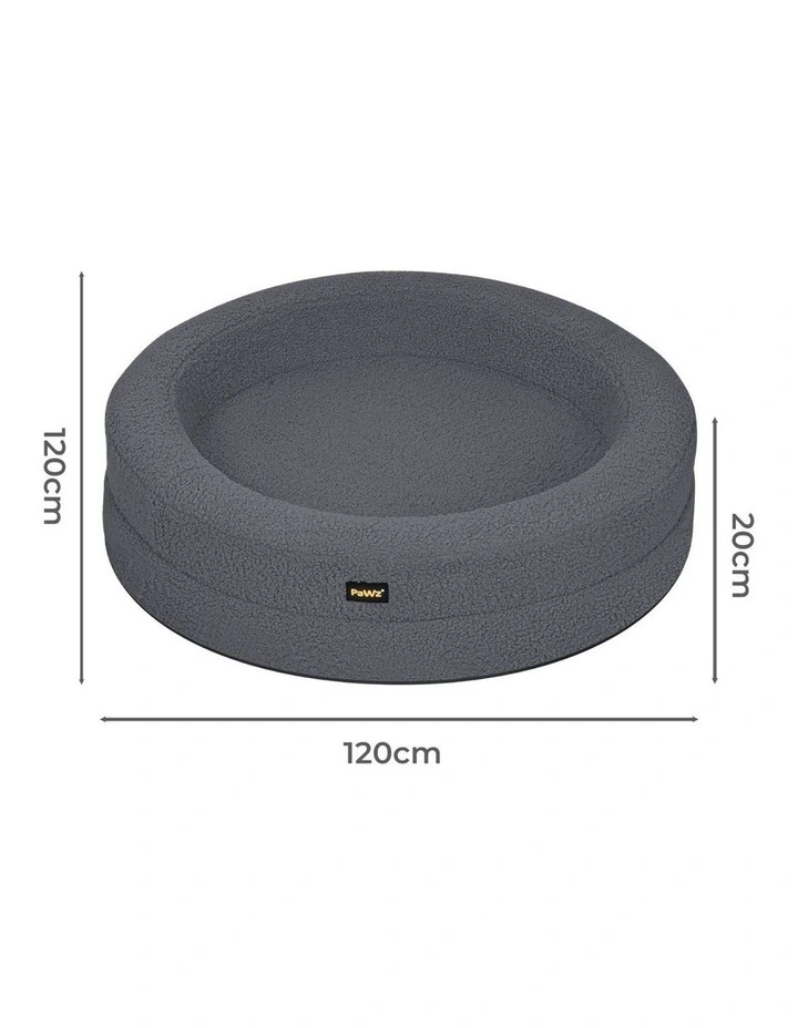 Pet Orthopedic Calming Bed Memory Foam Dog Sofa Donut Plush Washable XXL in Grey image 3