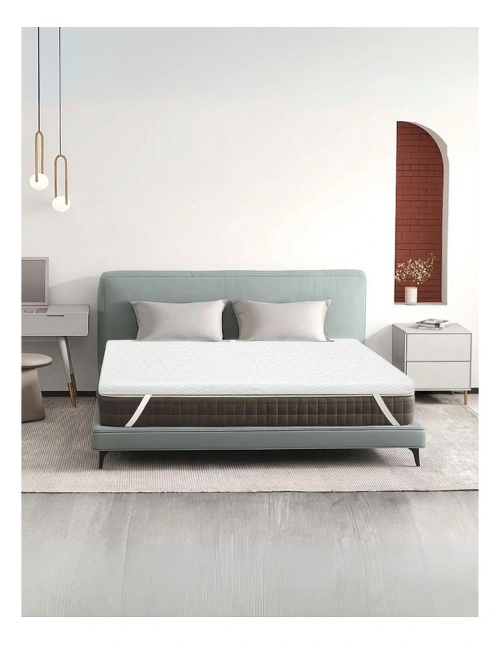 Gel Memory Foam Mattress Topper Bed Cool Bamboo Cover Double Washable 8cm in White image 7