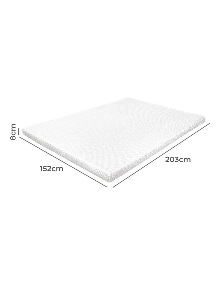 Gel Memory Foam Mattress Topper Bed Cool Bamboo Cover Queen Washable 8cm in White image 2