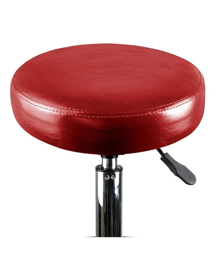 2x Salon Stool Swivel Barber Stools Bar Chair Lift Hairdressing Round in Red image 4