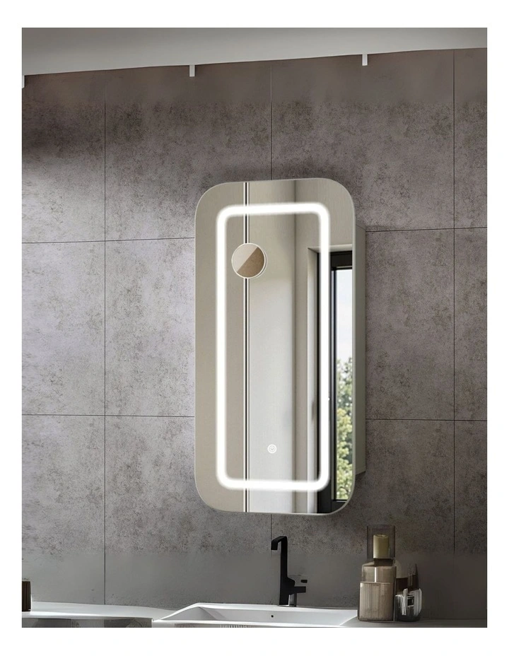 LED Bathroom Wall Mirror Cabinet Vanity Shaving Medicine Makeup Storage in White image 2