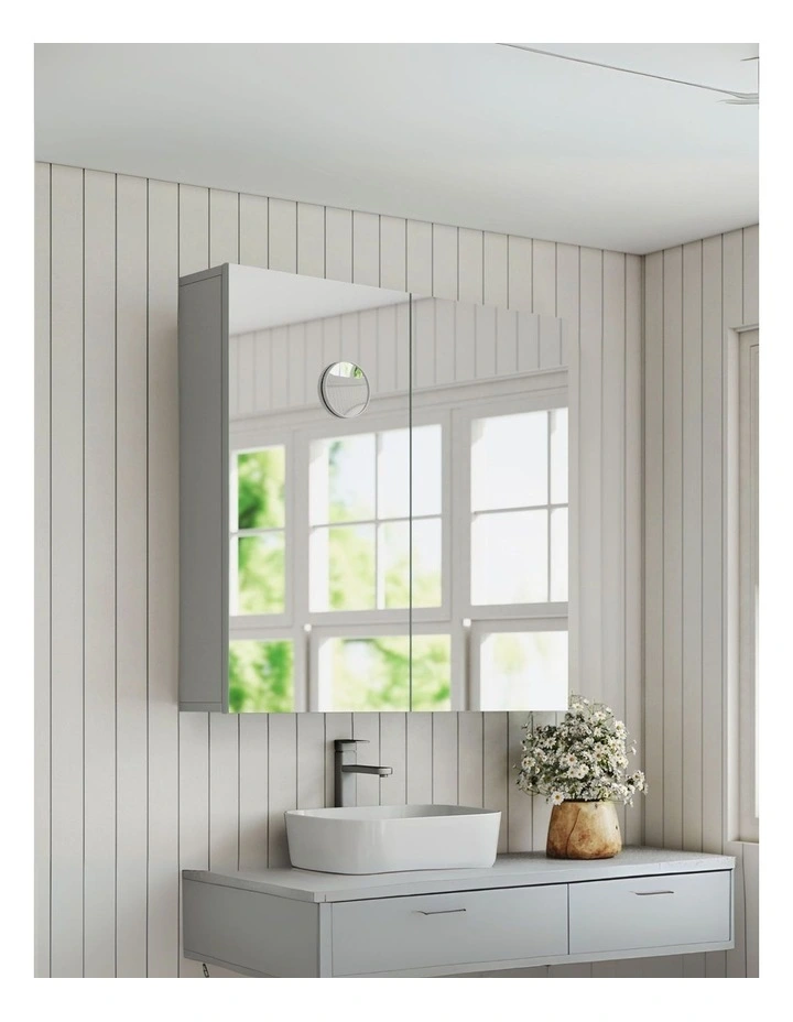 Bathroom Mirror Storage Cabinet Vanity Medicine Makeup Wall Mounted 75CM in White image 2