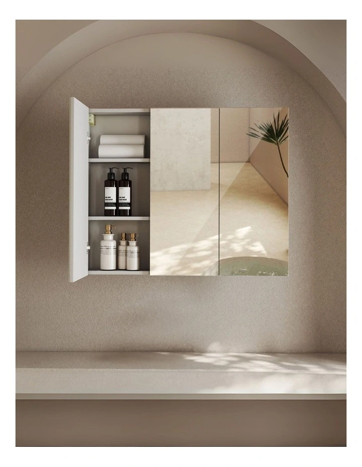 Bathroom Mirror Storage Cabinet Vanity Medicine Makeup Wall Mounted 90CM in White image 2