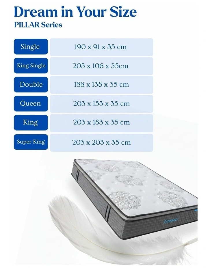 Medium Firm Single Size Spring Mattress 35cm in Grey image 5