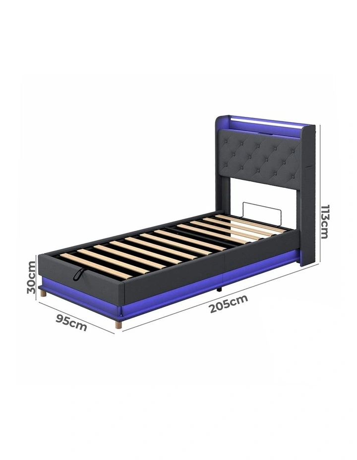 Single Bed Frame in Grey image 2