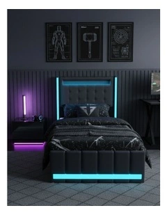 Single Solid Bed Frame in Grey