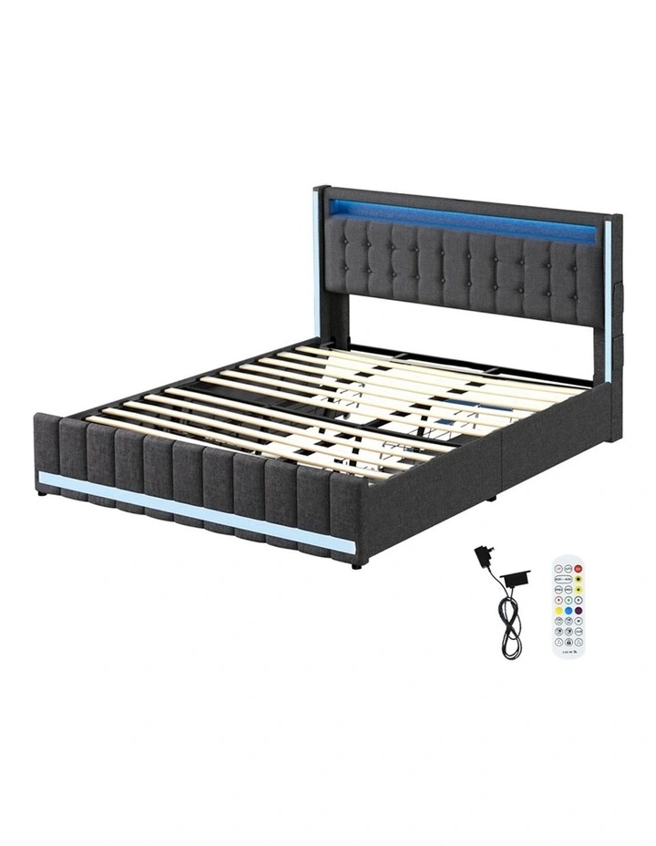 King Solid Bed Frame in Grey image 3