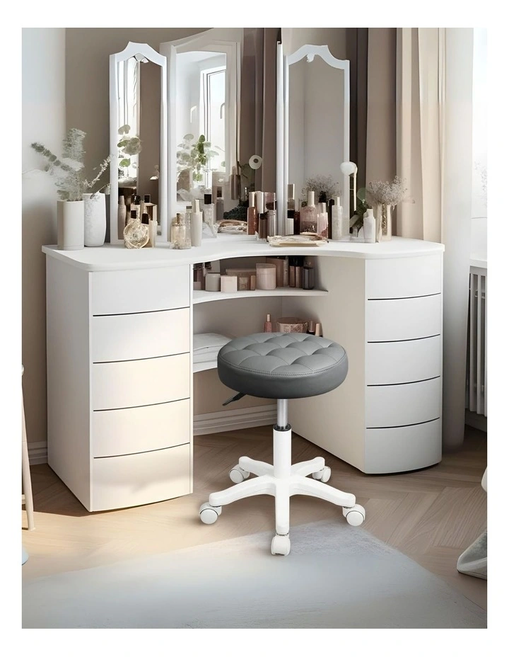 Swivel Stool Rolling Bar Stools Chair in Grey image 2