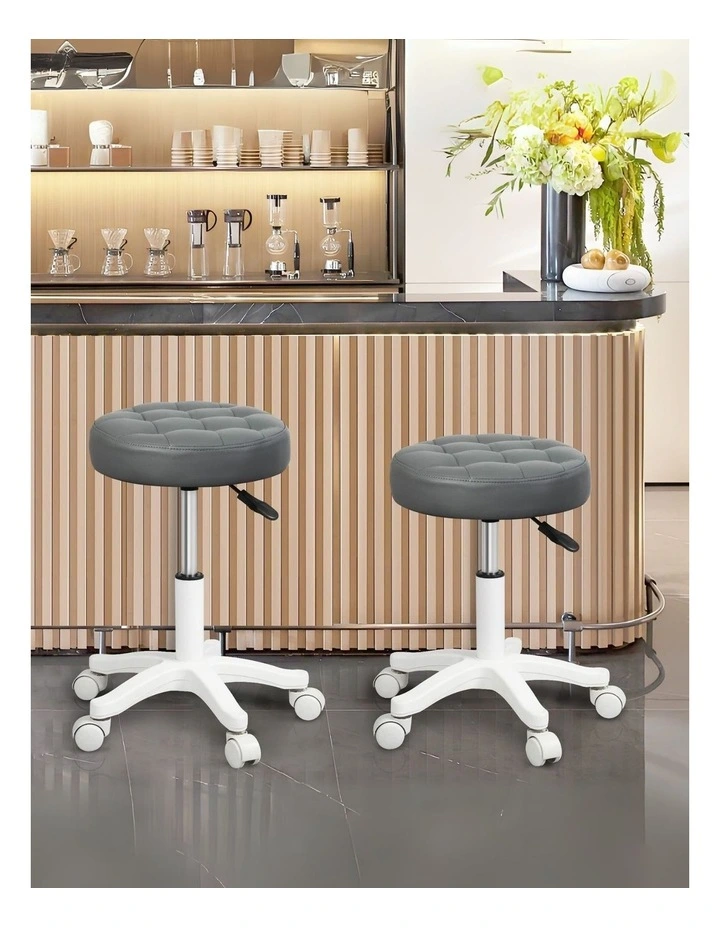 Swivel Stool Rolling Bar Stools Chair in Grey image 7